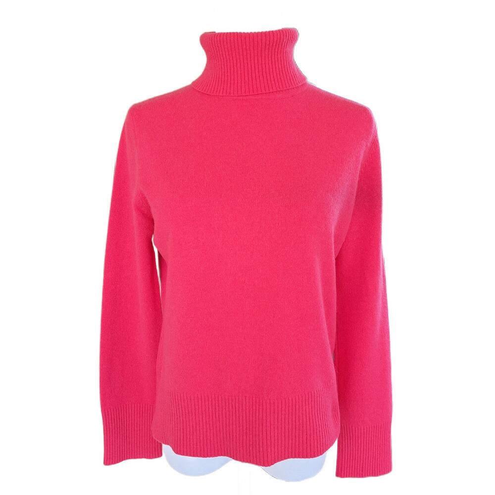 Red Moon 100% Cashmere Turtleneck Sweater Punch Pink Fitted Large